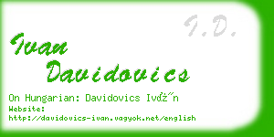 ivan davidovics business card